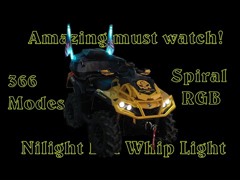 Nilight Spiral RBG LED Whip Light with Spring Base on Can-AM 850 XMR