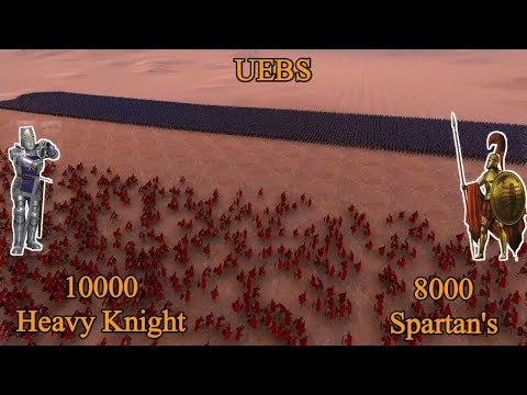 10000 Heavy Knights vs 8000 Spartan's | Ultimate Epic Battle Simulator |
