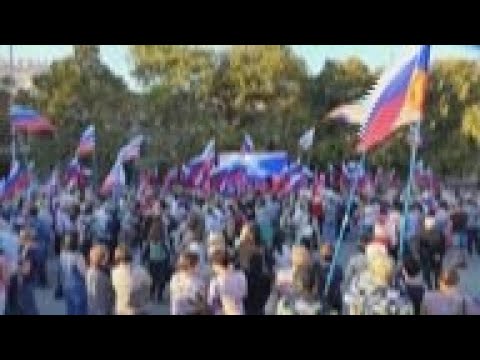 Celebrations in Crimea after annexation treaties