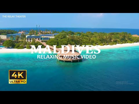 FLYING OVER MALDIVES (4K UHD) - Relaxing Music Along With Beautiful Nature Videos(4K Video Ultra HD)