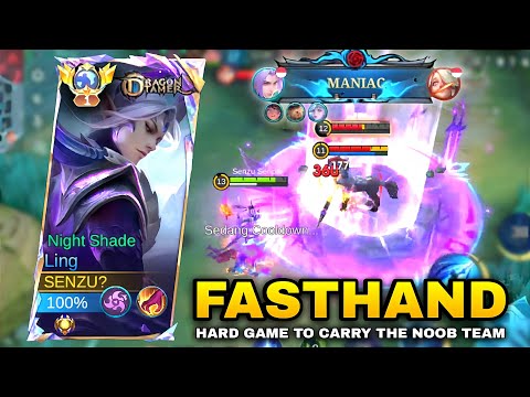 LING FASTHAND (HARD GAME) I MUST CARRY THE NOOB TEAM and THIS HAPPEN - Ling Gameplay Mobile Legends