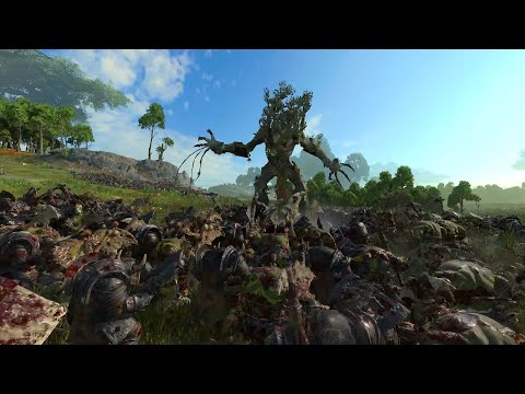 Wood Elves vs Greenskins - Massive Battle - Total War Warhammer 3