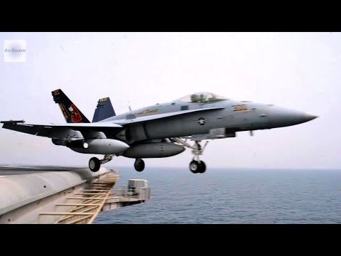 Nuclear-Powered Aircraft Carrier - F/A-18 Hornets Launch/Land