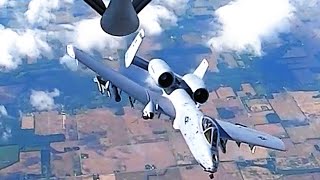 GLORIOUS FOOTAGE as Team Of USAF A-10 THUNDERBOLT II Aircraft Refueled Air-To-Air!