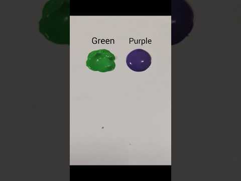 What does mixing green and purple make? #youtubeshorts#acrylicpaint#color#green#purple#ferngreen