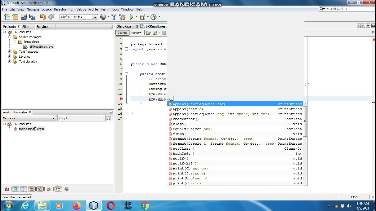 Java the complete Reference Ninth Edition (Chapter 13) Example (2) Reading String