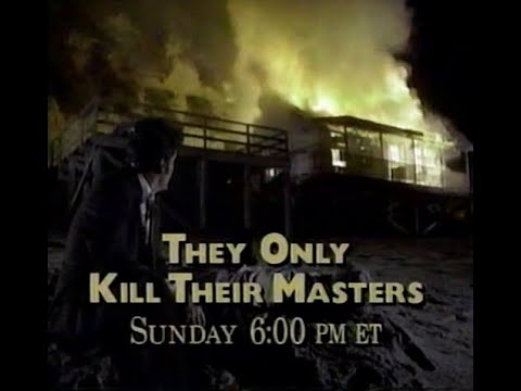 TNT promo for "They only kill their Masters" Sunday at 6:00 pm featuring James Garner and doberman.