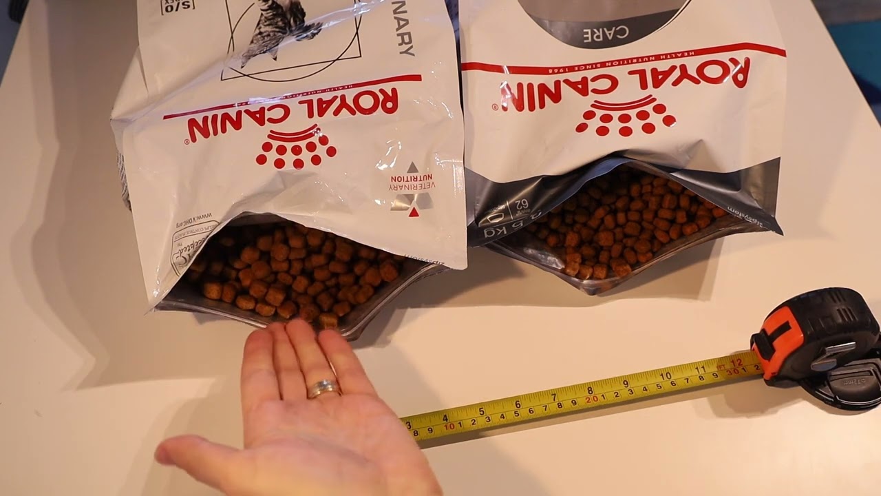 Side-by-side comparison of Royal Canin Feline Oral Care and Vet Dental Cat Food