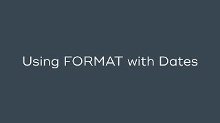 Using FORMAT with Dates in SQL