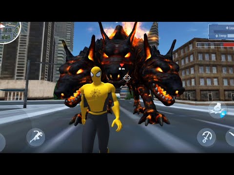 Spiderman vs 3 Head Monster Escape - Flying Spider Rope Hero - Gangster New York City Gameplay