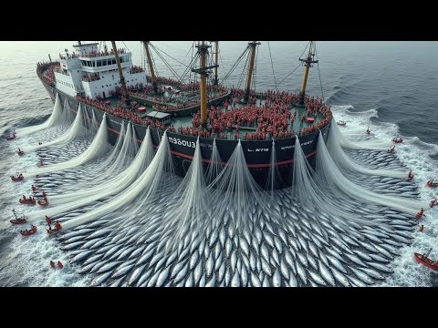 Unglaublicher Fang! Europäische Trawler ernten Berge von Fisch auf hoher See