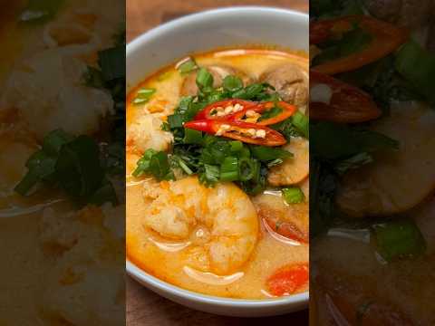 Tom yum recipe - cách nấu lẩu súp tôm yum thái rất đơn giản #tomyum #tomyumsoup #prawns #noodlesoup