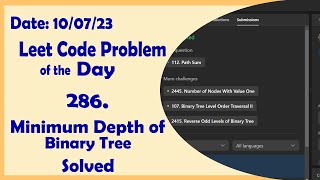 YouTube video '111 || Minimum Depth of Binary Tree II || C++ || Leetcode Daily Challenge'