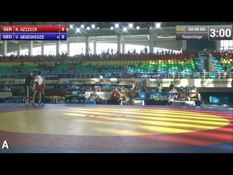 Repechage - Greco Roman Wrestling 85 kg - V. GEGESHIDZE (GEO) vs R. AZIZSIR (GER) - Tashkent 2014