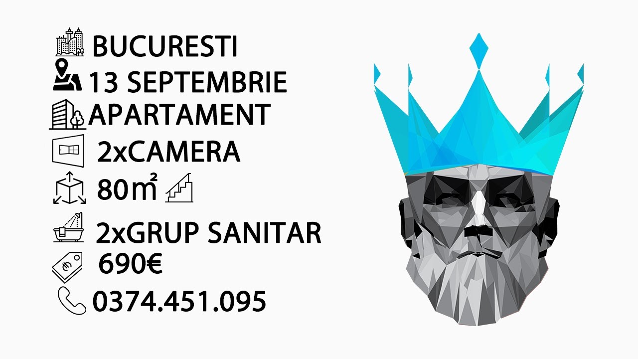 Tur video 13 Septembrie | 2 camere | 2 bai | Incalzire in pardoseala | 80 MP | 