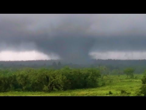 Drone POV of WILD Dixie Alley Tornado & Amazing Shelf Cloud