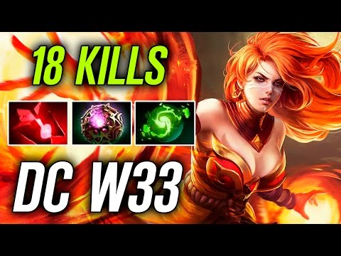 w33 • Lina • 18 KILLS — Pro MMR Gameplay Dota 2