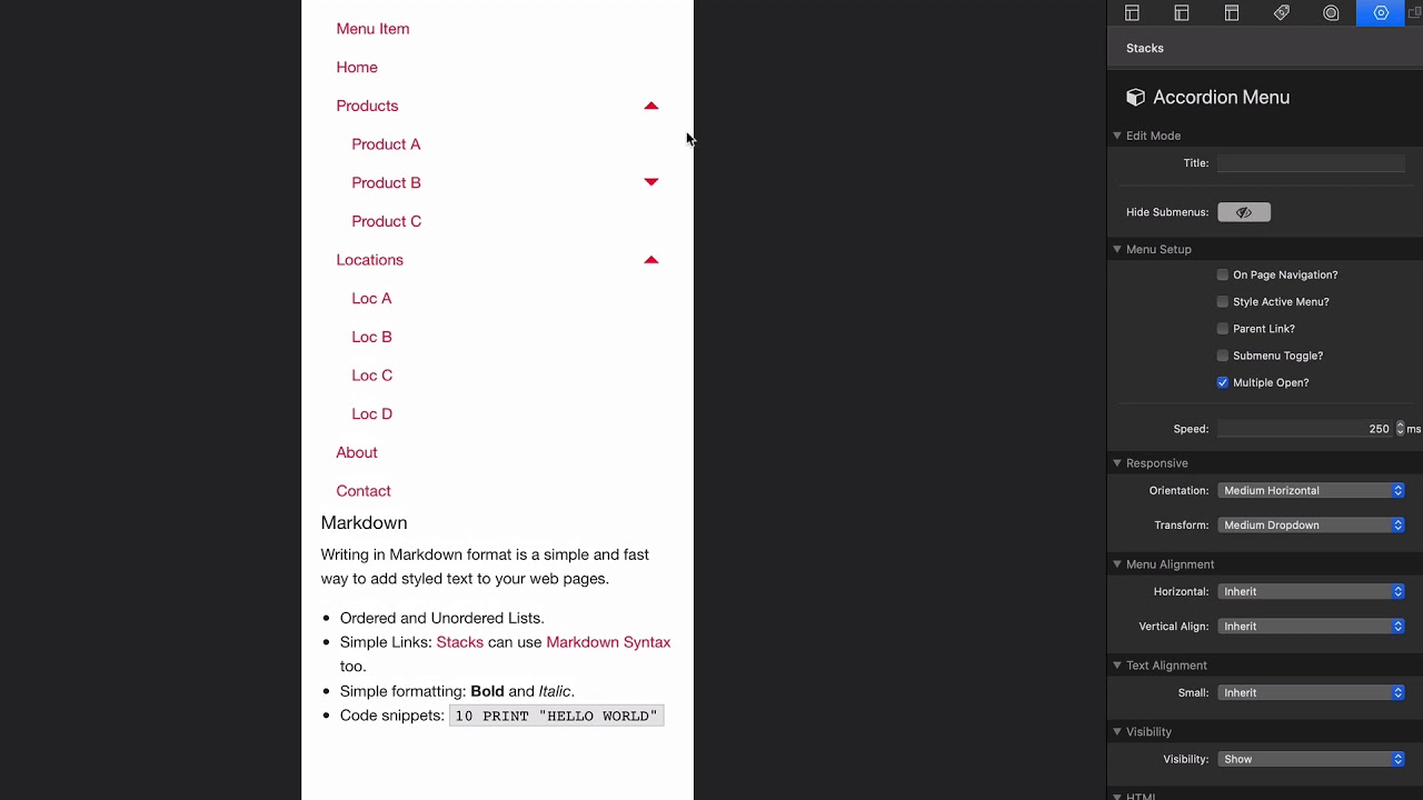Accordion Menu Review - Foundation 6 Stacks for RapidWeaver