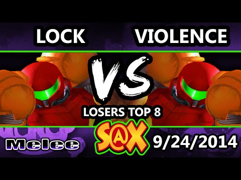 S@X - Lock (Samus) Vs. Violence (Green) SSBM Losers Top 8 - Smash Melee