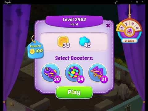 Homescapes Level 2462 Hard - No Boosters (13 Moves)
