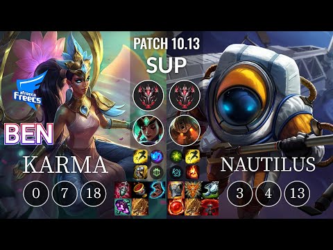 AF Ben Karma vs Nautilus Sup - KR Patch 10.13