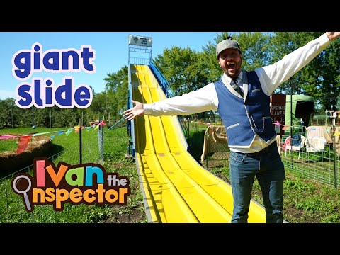 Giant Slide for Kids! Ivan Inspects A Giant Slide