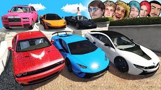 GTA 5 - Stealing Luxury Youtubers Cars with Michael! (Real Life Cars #20)