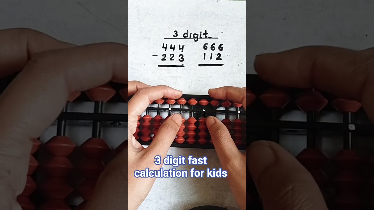 #abacus #mental math #abacus 3 digit addition and subtraction fast calculation for kids