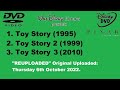 Opening And Closing To Toy Story 1 2 And 3 1995 1999 2010 Disney DVD REUPLOADED