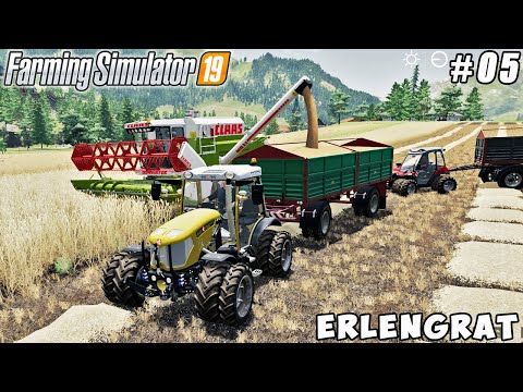 Selling silage bales, caring animals, selling milk, harvesting wheat | Erlengrat | FS 19 | ep #05