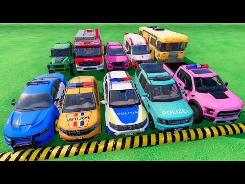 TRANSPORTING DACIA POLICE CARS, FIRE DEPARTMENT, AMBULANCE VEHICLE WITH TRUCKS ! FS22 #53