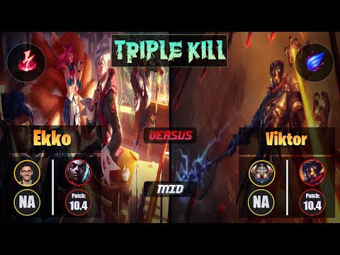 Nisqy EKKO (Mid) [Electrocute] VS VIKTOR - Challenger NA Patch 10.4 Triple Kill