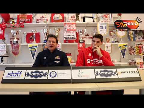 Pre-partita Pompea Mantova - Feli Pharma Ferrara con coach Finelli e Matteo Ferrara