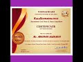 RECEIVED CERTIFICATE OF PARTICIPATION IN CARNATIC CLASSICAL MUSIC - SENIORS 1 -VOCAL - BRONZE ROUND.