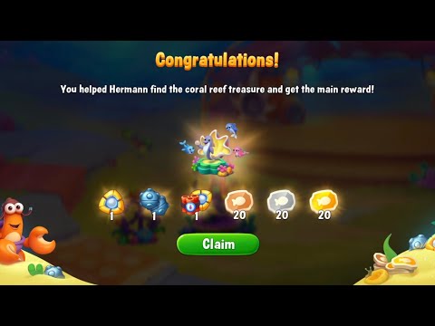 @Fishdom Hermann the Crab Find Treasure Finished 🏁 Got Many Rewards 🎁