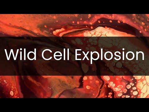Red Orange Yellow Acrylic Pour - Wild Cell Explosion! - Abstract Paint Pouring Fluid Art