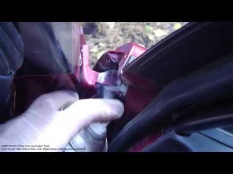 Car service. How to lubricate car door hinge. Schedule is ...