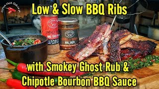 BBQ Ribs Low & Slow with The Smokey Carter Ghost Spice Rub and Chipotle Bourbon BBQ Sauce