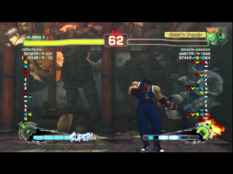 reflections- [Guy] Vs miracle-passion [Blanka] SSF4 AE Japanese Online Ranked Matches - PSN