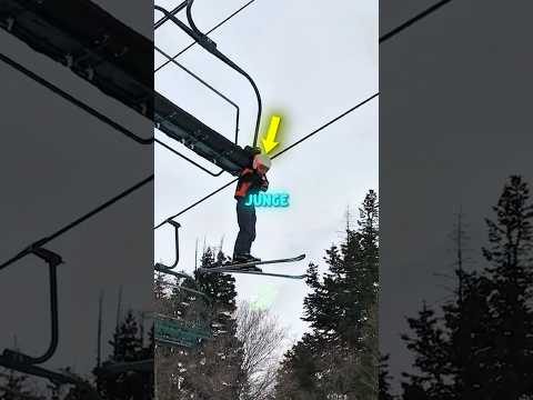 Junge hängt an Skilift fest 🤯😥