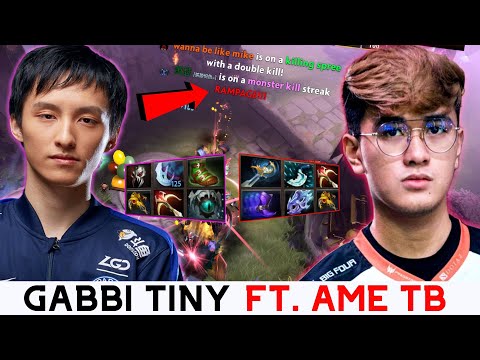 HOW GABBI PLAYS TINY? NONSTOP FARMING HEROES Ft.Ame TERRORBLADE RAMPAGE | DOTA 2 MICRO