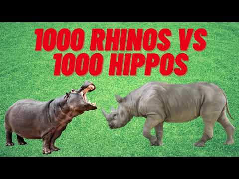 1000 rhinos vs 1000 hippos, animal revolt battle simulator.