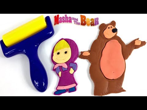 MASCHA UND DER BÄR AUS KNETMASSE SIMBA SPIELZEUGE UNBOXING - SIEBEN FARBEN WERKZEUGE UND FORMEN