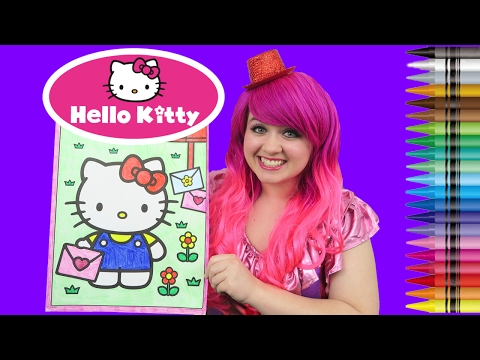 Coloring Hello Kitty GIANT Coloring Book Crayola Crayons | COLORING WITH KiMMi THE CLOWN Video
