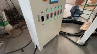 Máy thổi màng co nhiệt PE 700 đầu xoay thu cuộn đôi