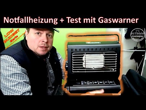 Highlander Gasheizstrahler 1,3 KW - Notfallheizung bei Stromausfall? - Test mit THW Gaswarngerät
