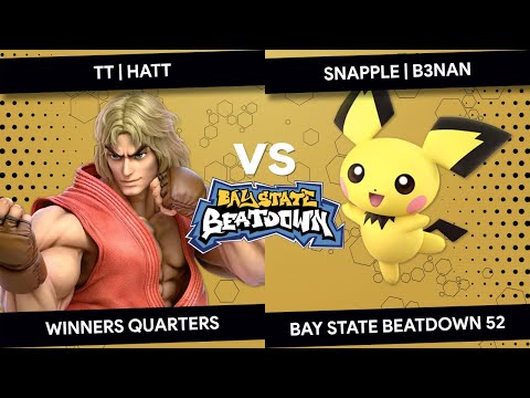 Bay State Beatdown 52 - SNAPPLE | B3nan (Pichu) vs TT | hatt (Ken) - Winners Quarters