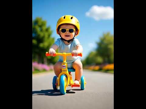süßes Baby beim Radfahren