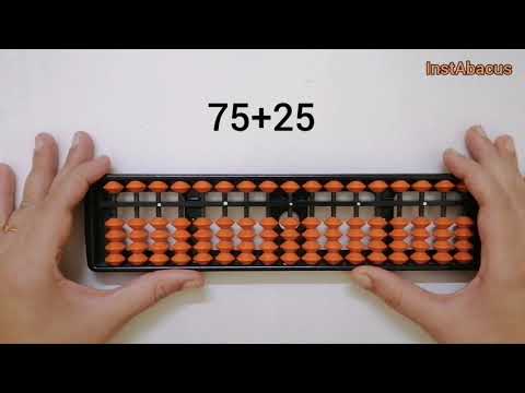 how to add 75 and 25 using abacus|two digit addition using abacus|InstAbacus