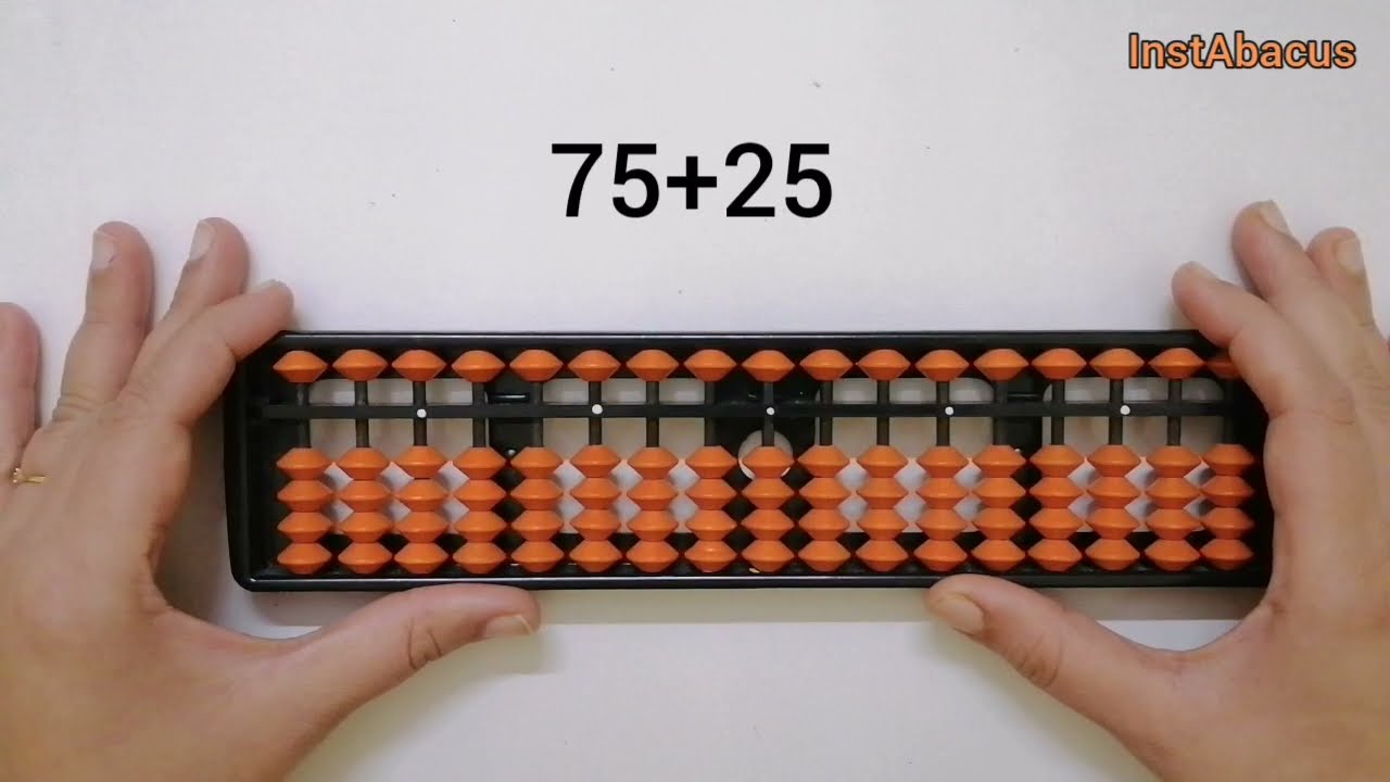 how to add 75 and 25 using abacus|two digit addition using abacus|InstAbacus